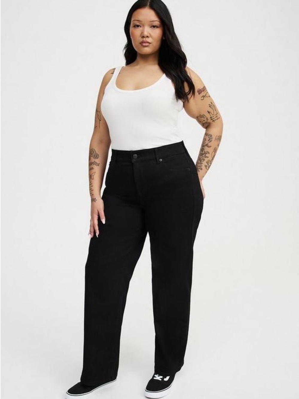 Torrid Bombshell Wide Leg High-Rise Jean in Black